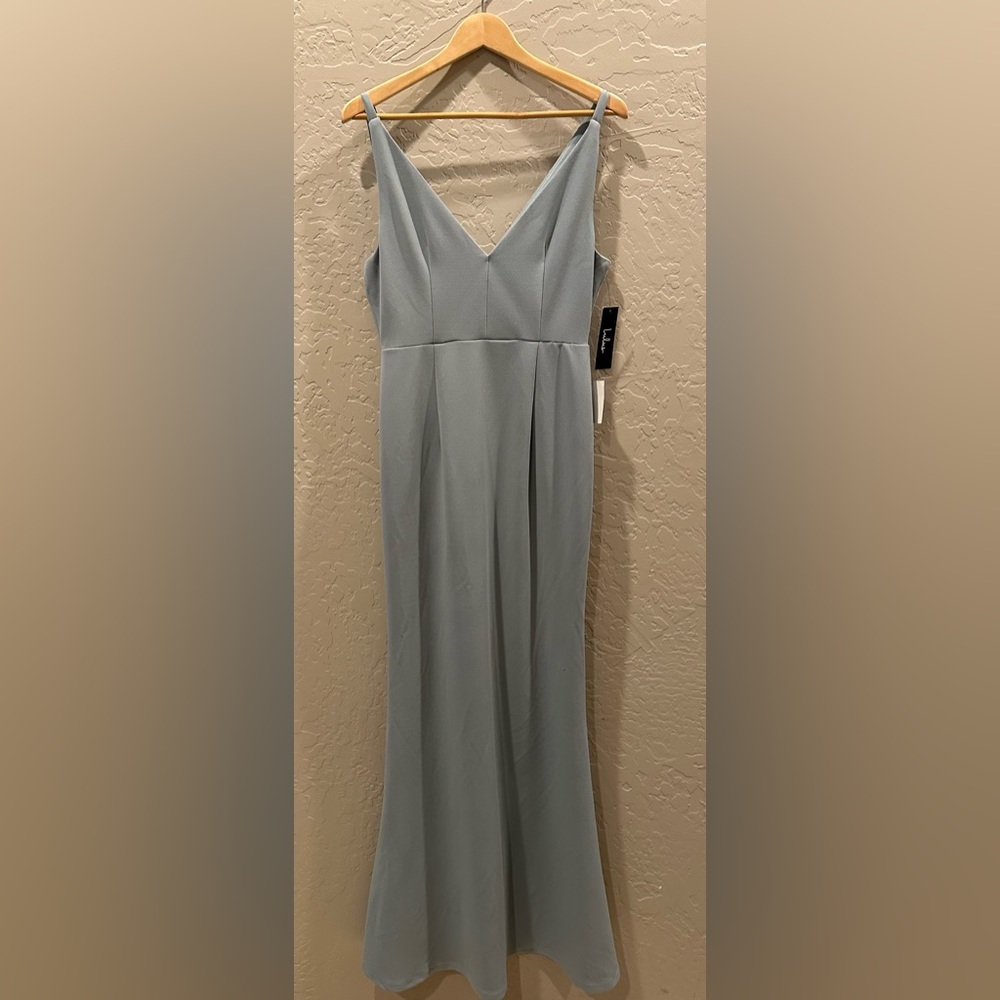 Lulu's Infinite NWT/ Glory Forest /Maxi Dress/Slate Blue/ size L.